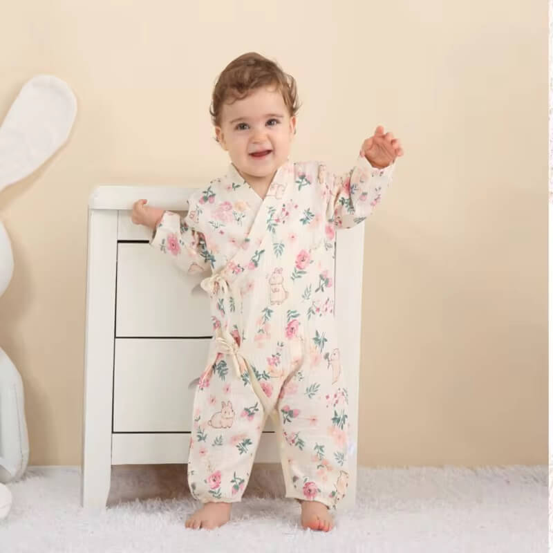 New Unisex Printed Kimono Rompers/Pyjamas