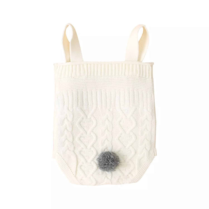 Knitted Bunny Tail Suspender Rompers