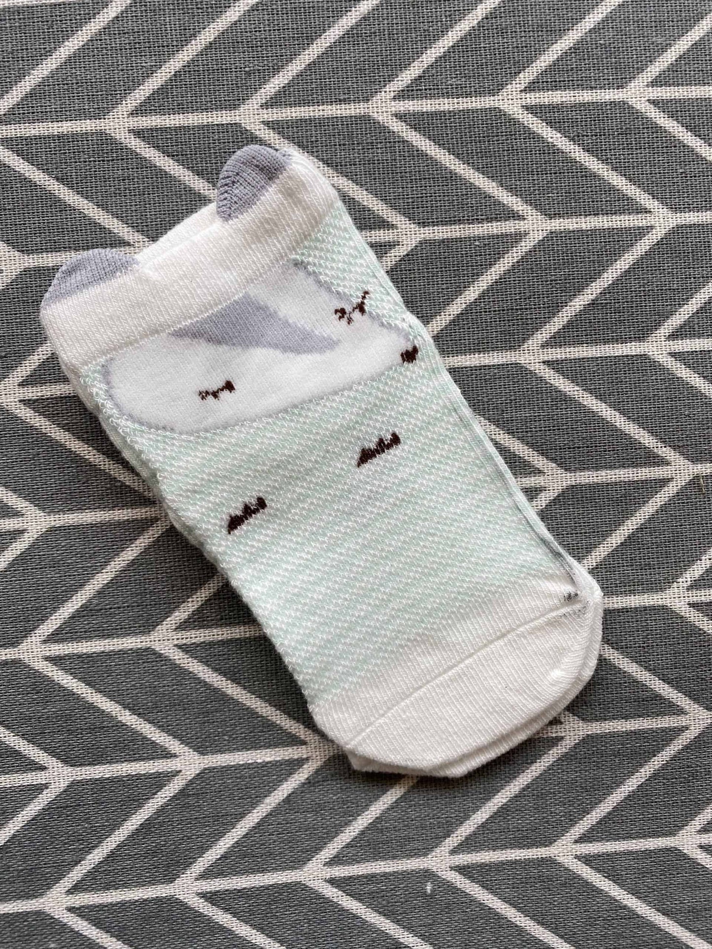 Cute Cartoon Faced Thin Cotton Socks