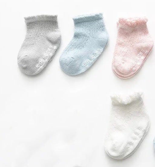 Unisex Cotton Netted Sock(White, Blue, Pink, Grey)