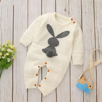 Full length Knitted Cotton Bunny Sweater Rompers
