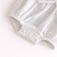 White Embroidered Spaghetti Ruffle Romper Butterfly