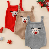Knitted Elf Romper (Red/ Grey/ White)