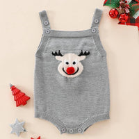 Knitted Elf Romper (Red/ Grey/ White)