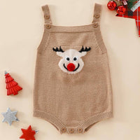 Knitted Elf Romper (Red/ Grey/ White)