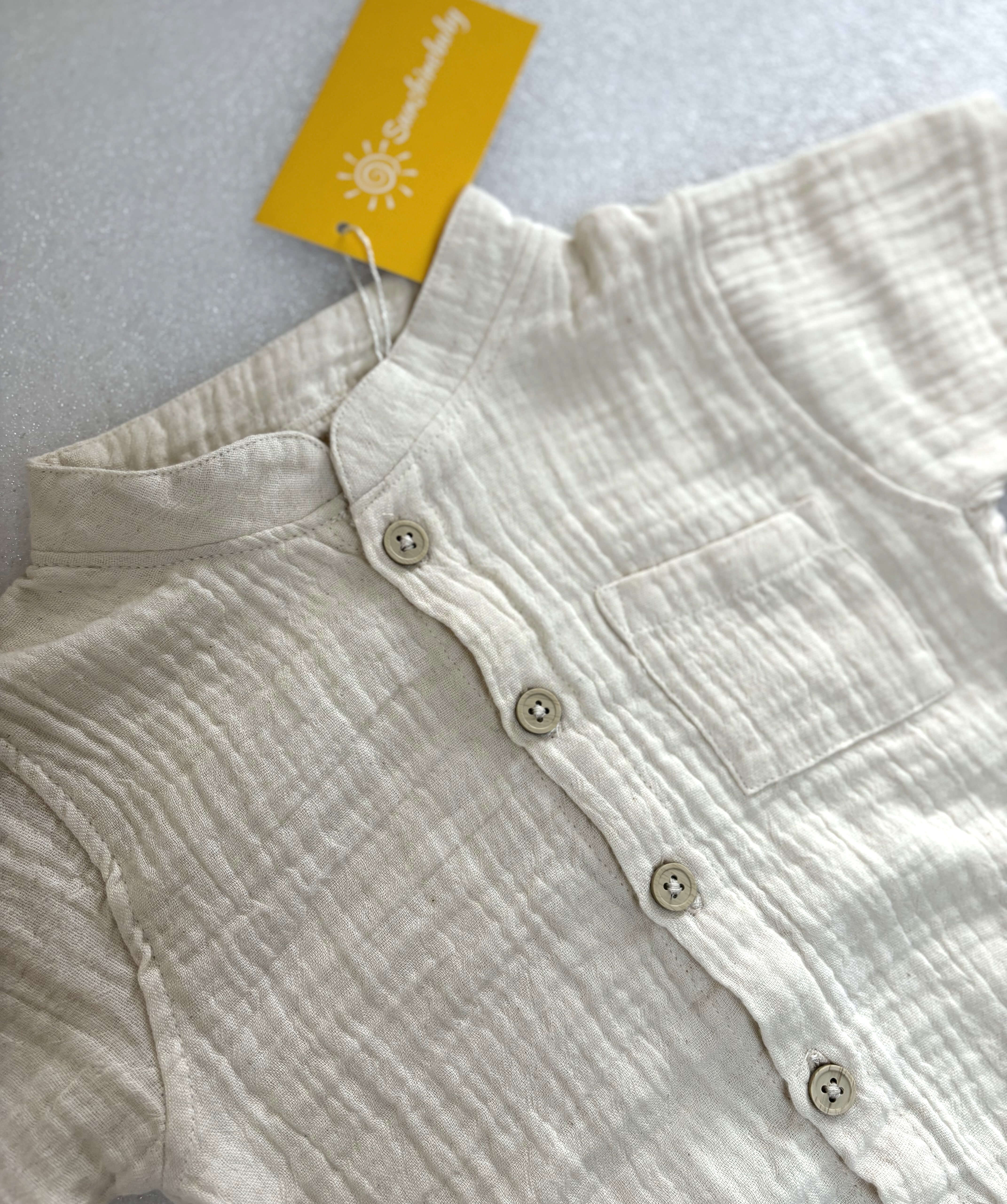 Turtle Collar Baby Boy Shirt Romper