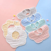 Muslin Cotton Flower Bibs( Solid Colours)