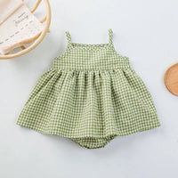 Spaghetti frock Romper in Checks
