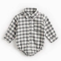 FULL SLEEVED CHECKED BABY BOY SHIRT ROMPER