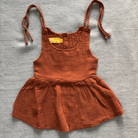 Solid Spaghetti Muslin Cotton Frocks with Pocket