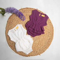 Muslin Cotton Sleeveless Ruffle Romper