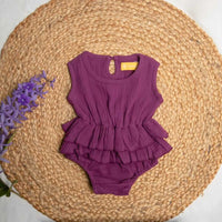 Muslin Cotton Sleeveless Ruffle Romper