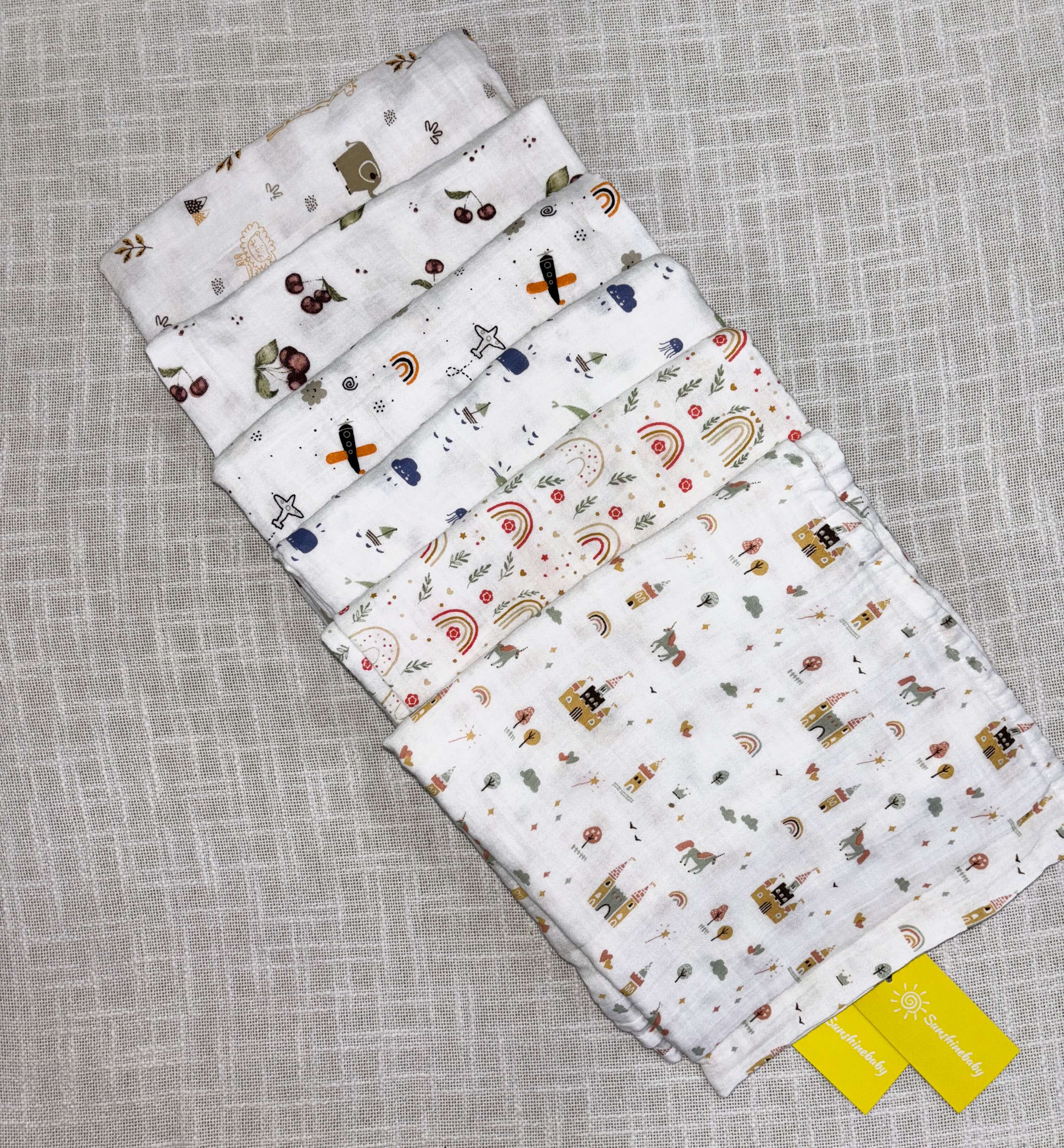 Muslin Cotton Baby Swaddles in 2 layered( 110*110 cms)