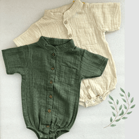 Turtle Collar Baby Boy Shirt Romper