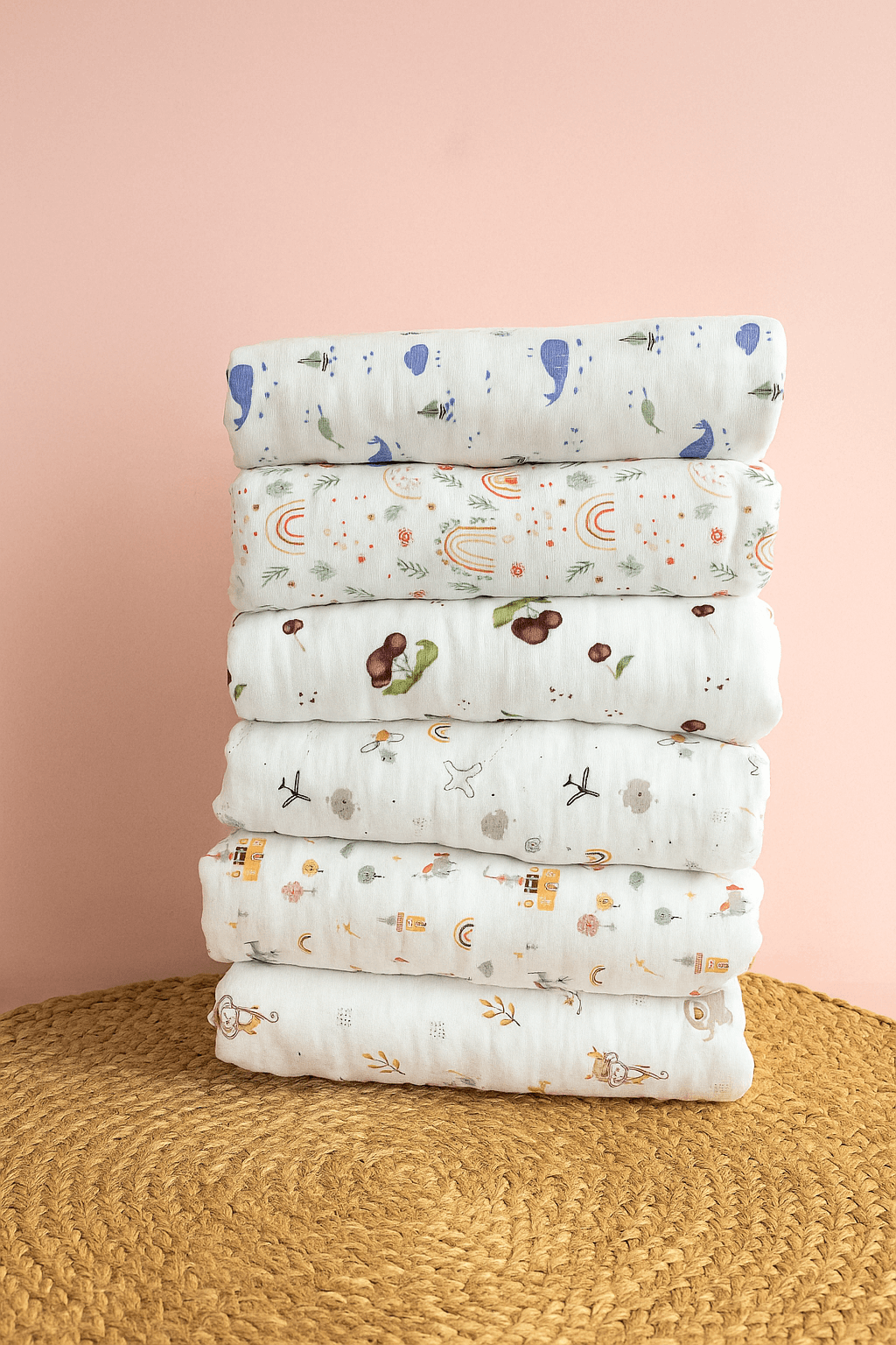 Muslin Cotton Baby Blankets in 6 layered & 8 layered thickness