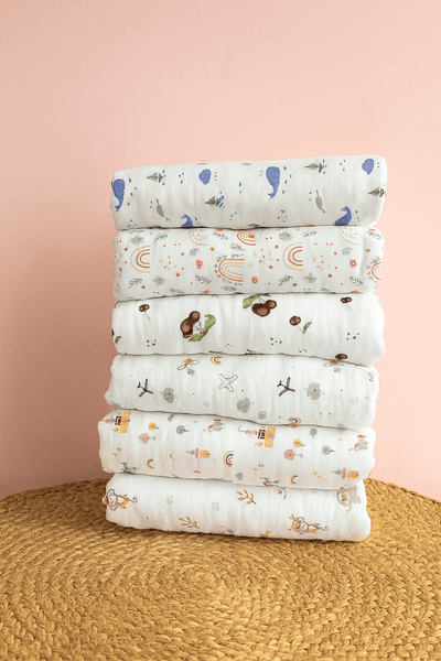 Muslin Cotton Baby Blankets in 6 layered & 8 layered thickness