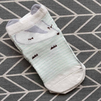 Cute Cartoon Faced Thin Cotton Socks