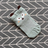 Cute Cartoon Faced Thin Cotton Socks