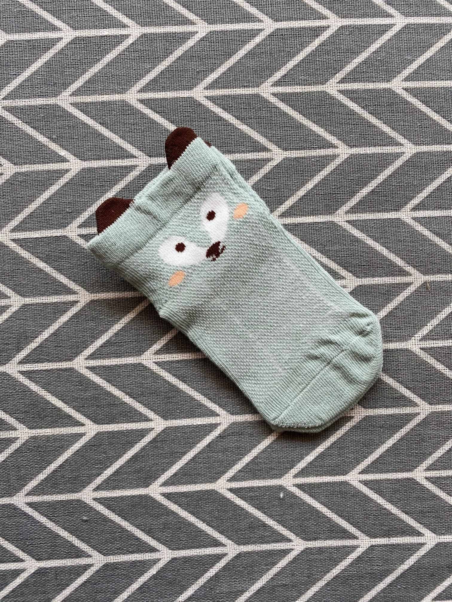 Cute Cartoon Faced Thin Cotton Socks