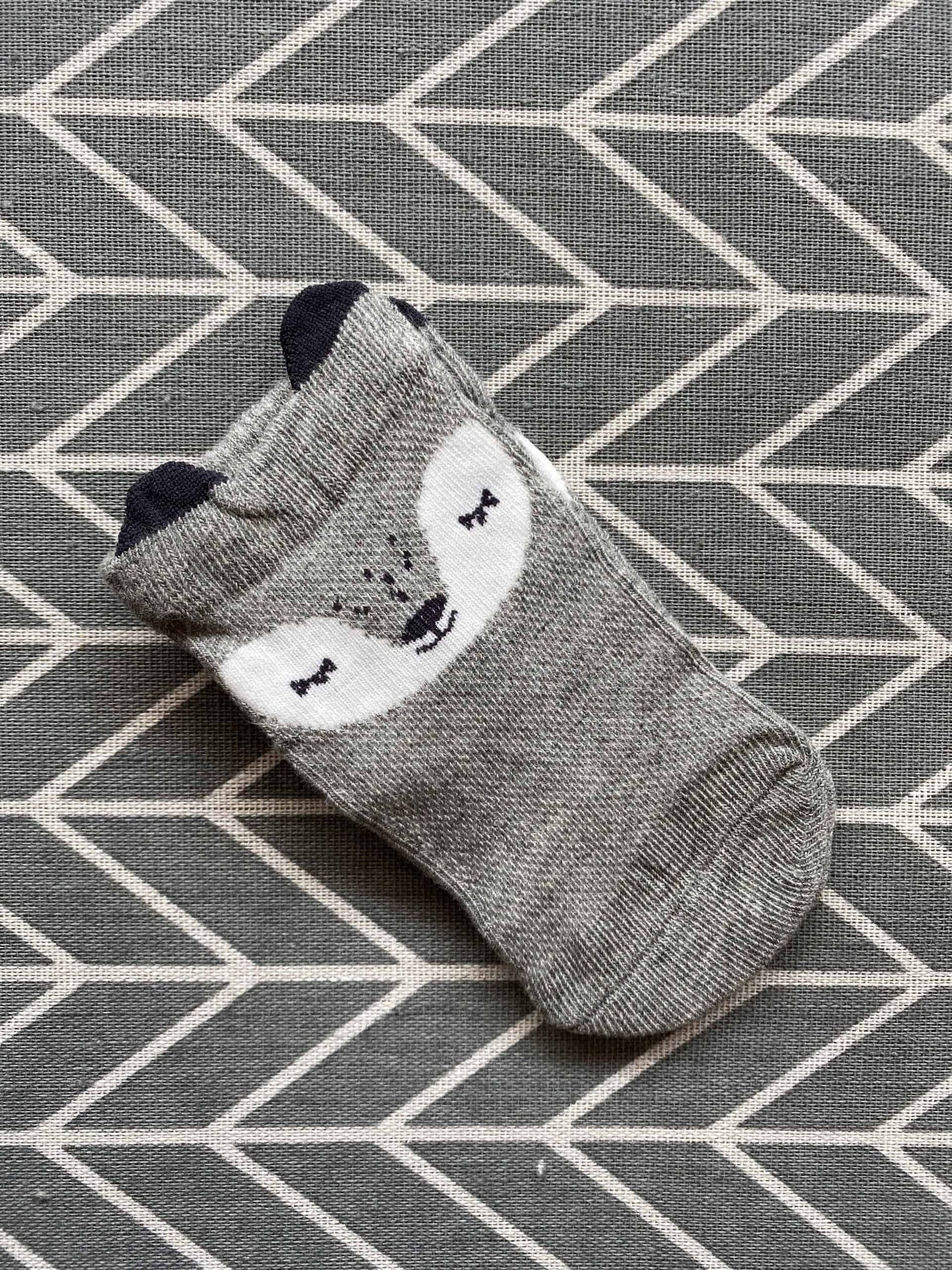 Cute Cartoon Faced Thin Cotton Socks