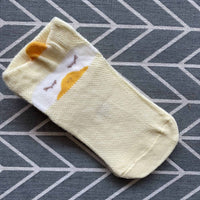 Cute Cartoon Faced Thin Cotton Socks