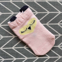 Cute Cartoon Faced Thin Cotton Socks