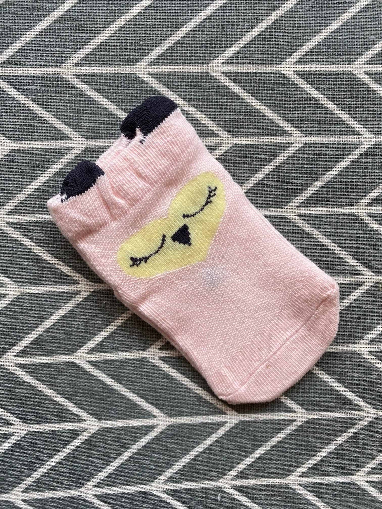 Cute Cartoon Faced Thin Cotton Socks