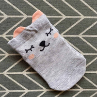 Cute Cartoon Faced Thin Cotton Socks