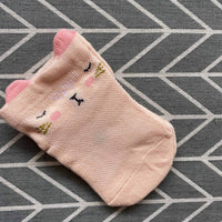 Cute Cartoon Faced Thin Cotton Socks