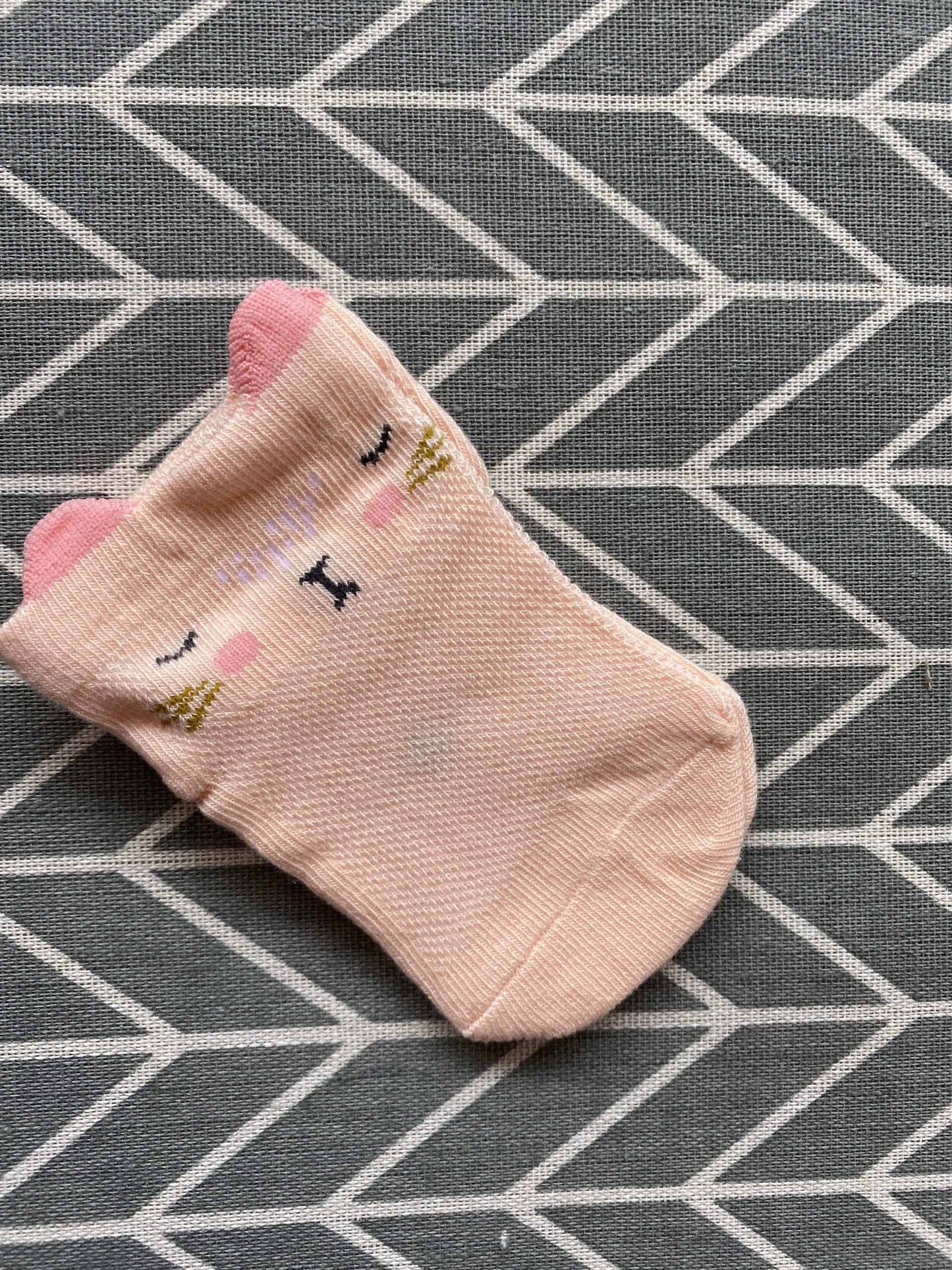 Cute Cartoon Faced Thin Cotton Socks