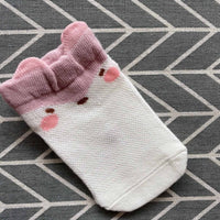 Cute Cartoon Faced Thin Cotton Socks