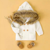 Knitted Hooded Sweaters with Fur
