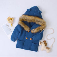 Knitted Hooded Sweaters with Fur