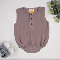 Organic Muslin Cotton Unisex Sleeveless Rompers