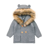 Knitted Hooded Sweaters with Fur