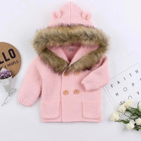 Knitted Hooded Sweaters with Fur
