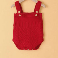 Knitted Bunny Tail Suspender Rompers