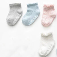 Unisex Cotton Netted  Sock(White, Blue, Pink, Grey)