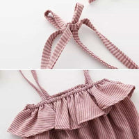 Onion Pink Spaghetti Rompers with Hairbands