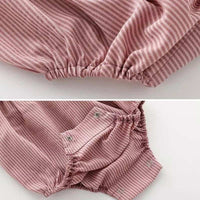 Onion Pink Spaghetti Rompers with Hairbands